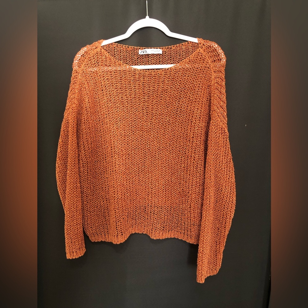 Zara Orange Knit Sweater